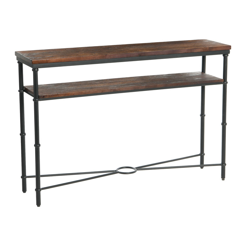 Console en bois massif 48 po Katura, Porte de grange grise