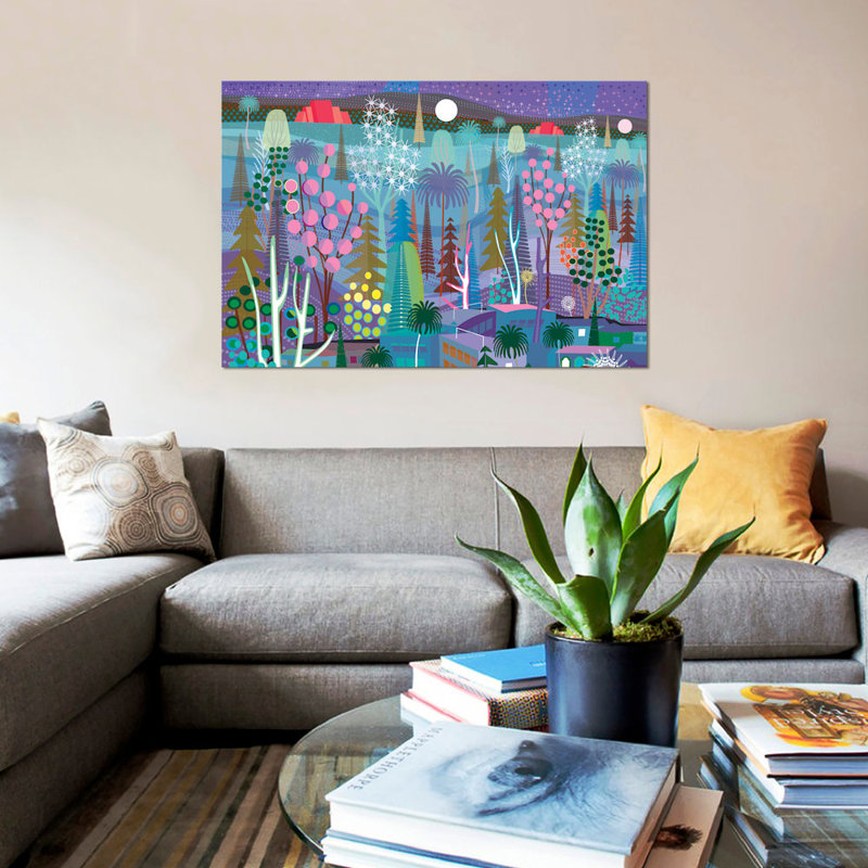 « moon over tijuana », impression sur toile, H 12 po x l 18 po x P 1,5 po, Toile tendue, Pas de tapis