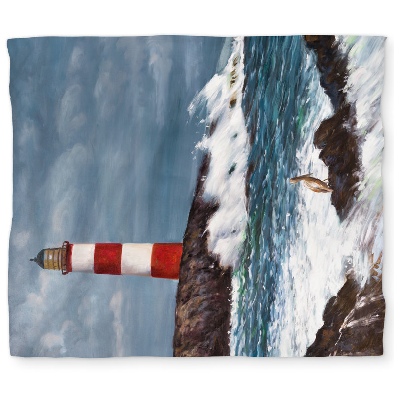 Lighthouse Coastal Red King Duvet Cover - Home Decor Unleashed