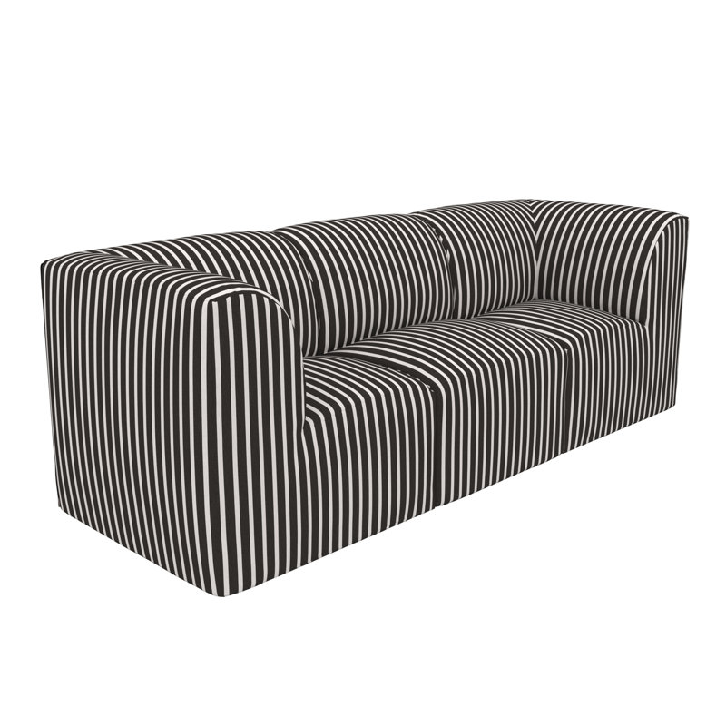 Canapé d'extérieur en Sunbrella® 96 po Eliana, Shore classique rayé noir Sunbrella®