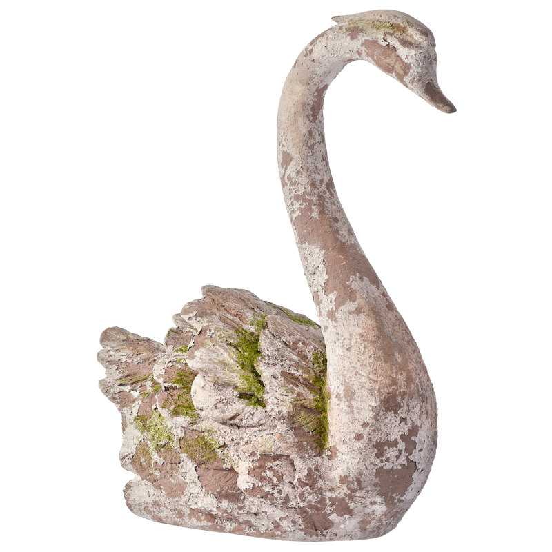 Cygne moussu en résine 13 po