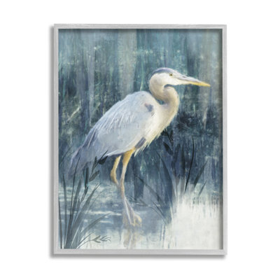 «Egret River Reeds», art de la giclée sur toile encadrée par Nina Blue