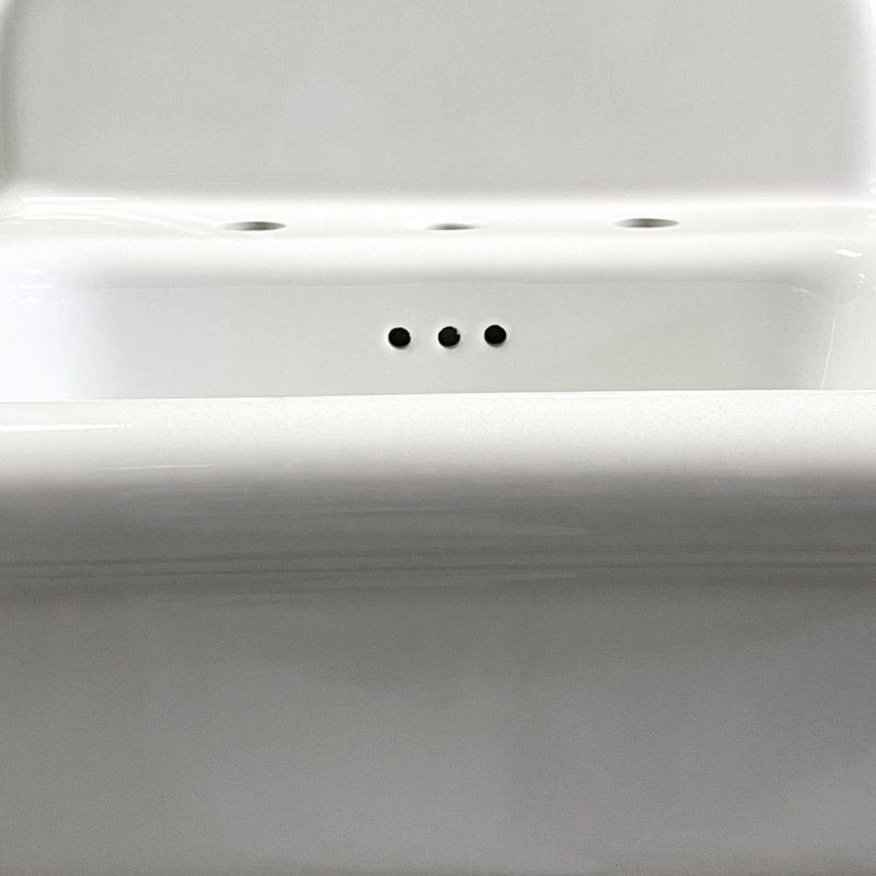Nantucket Sinks Victorian 17.75'' Fireclay Rectangular Bathroom Sink with Overflow, White