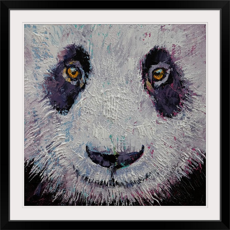 «Aliceville Panda Face» par Michael Creese, reproduction d'art, Cadre noir, H 28 x l 28 po x P 1 po