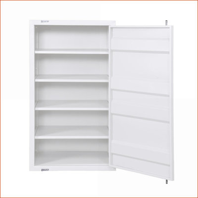 Commodes et amp; Armoires, commode industrielle en métal blanc avec tablettes réglables Verrou | Blanc | Métal