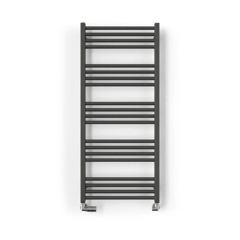 Fiona Heated Towel Rail, 114cm H  x 50cm W x 7.2cm D, Grey