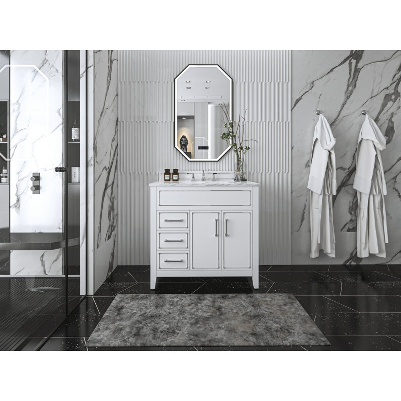 Aspen 36'' W Single Vanity, Gold, Black Onyx