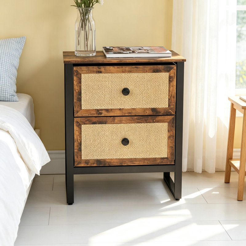 50 cm W Steel Bedside Table