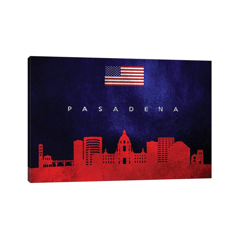 Pasadena California Skyline 1 Piece Wrapped Canvas Painting, 30.48 cm H x 45.72 cm W x 1.91 cm D
