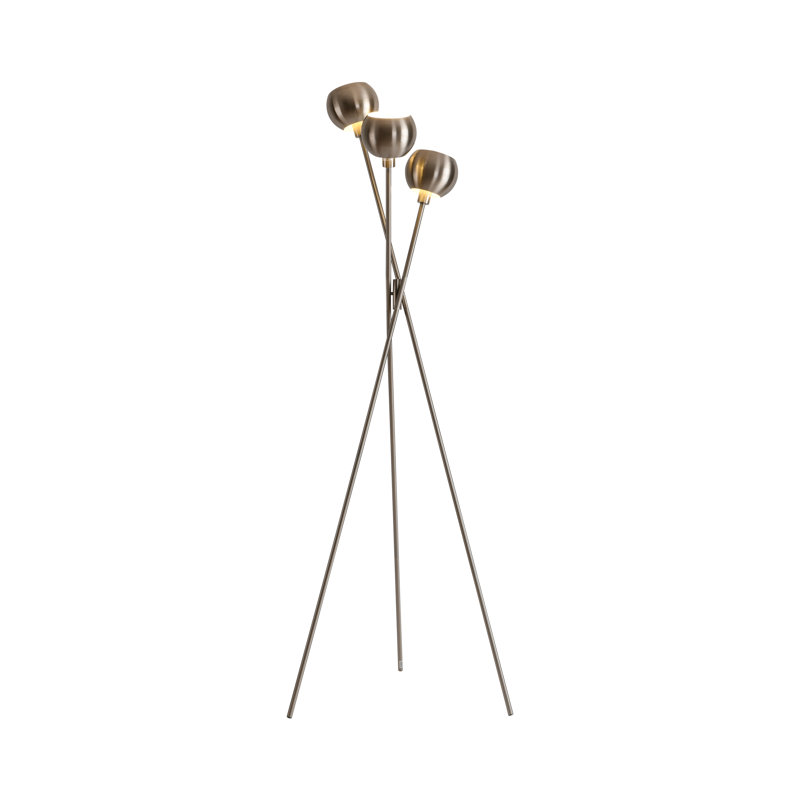 Lampe sur pied 68 po Remi, Nickel satiné