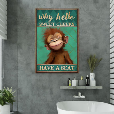 «Monkey Have A Seat», reproduction d'art graphique sur toile tendue