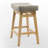 Extra Wide 19.7" Seat Counter Height Stool Modern Upholstered Wood Saddle Barstools-1888047777