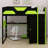 Multifunctional Wooden Loft Bed Featuring Desk, Wardrobe, Shelves, USB & RGB Lighting-1407355977