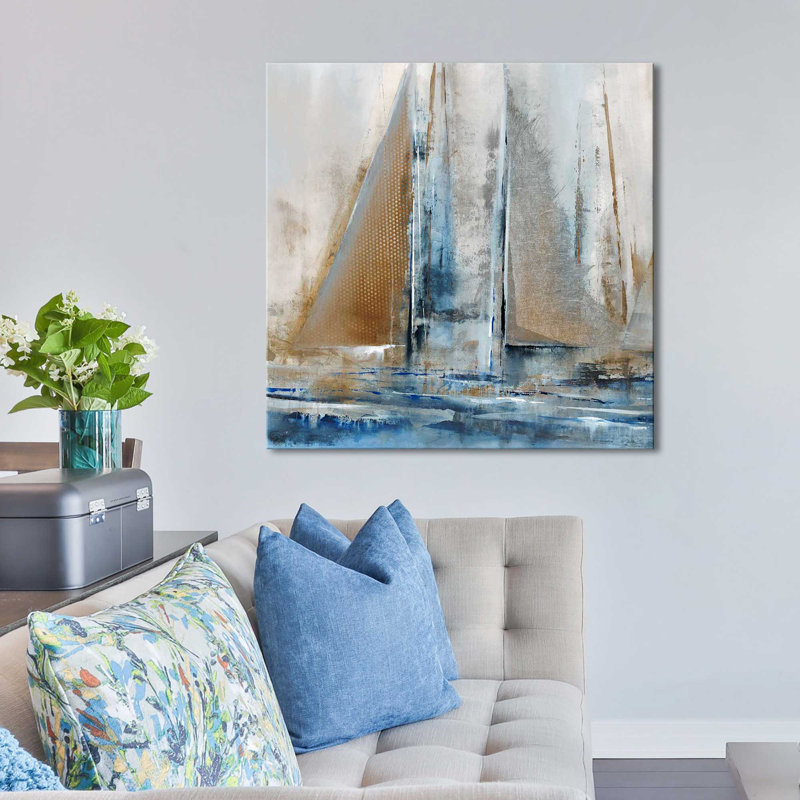 Gone - Peinture sur toile avec cadre flottant, H 36 po x l 36 po x P 1,5 po, Toile tendue