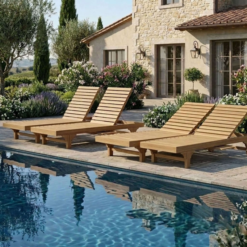 Capri Teak Chaise Lounge