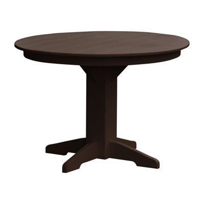  Poly Composite Round Dining Table, 44 in., Tudor Brown