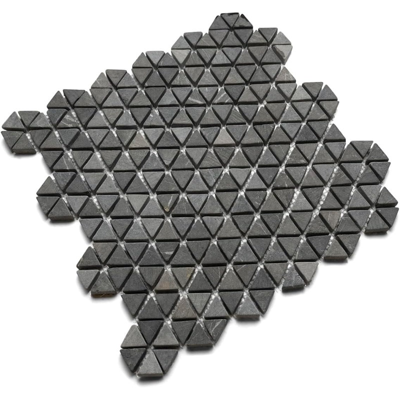 CNK Dark Grey & Grey Triangles Hexagon Marble Mosaic Tile