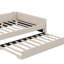 Lit plateforme tapissier Amandra avec port USB et lit gigogne simple-1737590197
