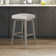 Dorreen Wood And Upholstered Square Backless Adjustable Height Swivel Stool