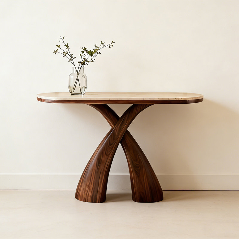 Retro Art Console Table, 33.46" H x 47.24" W x 15.75" D