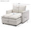 Canapé-lit en chenille, méridienne moderne confortable pour la lecture, canapé d'appoint simple rembourré de salon avec repose-pieds (1 siège)