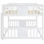 Lit double superposé blanc avec lit en bois massif et en mélange, lit Solution pour la chambre à coucher, conçu pour durer longtemps, convient aux matelas de taille standard, comprend les caractéristiques-585946648
