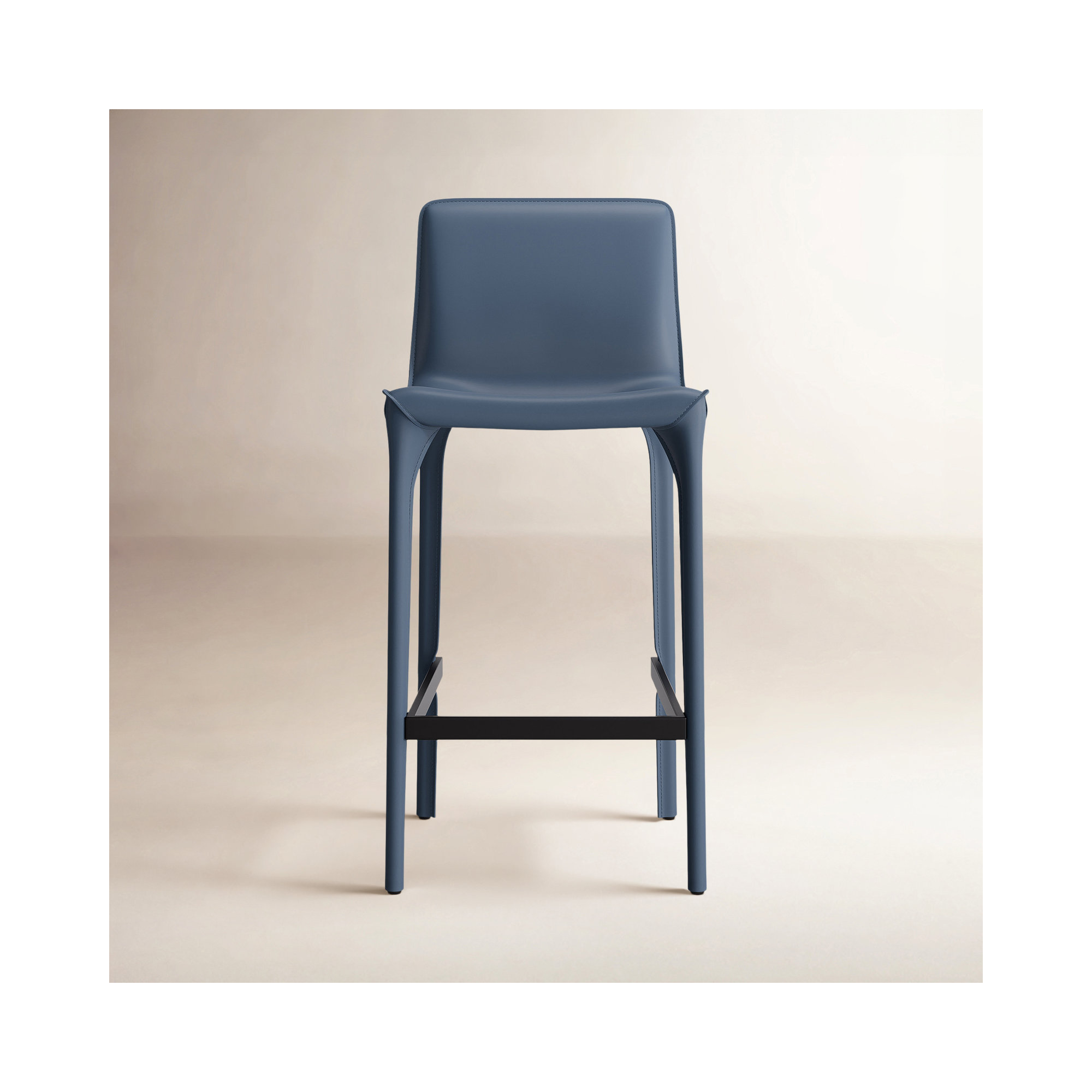 Vannes Vegan Leather Barstool, 3, Blue