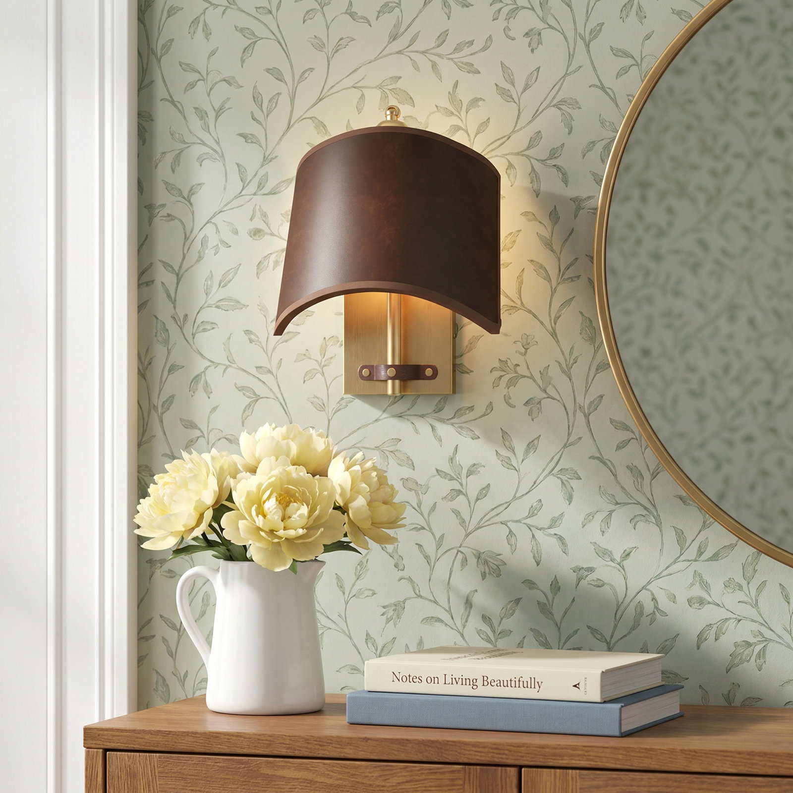 Drake Single Light Dimmable Brass Armed Sconce