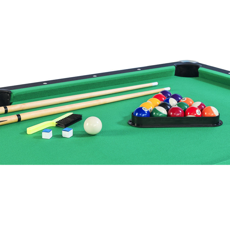 Table de billard 6 pi avec plateau de tennis de table, tables combinées multi-jeux pour les salles de jeux en famille, Vert