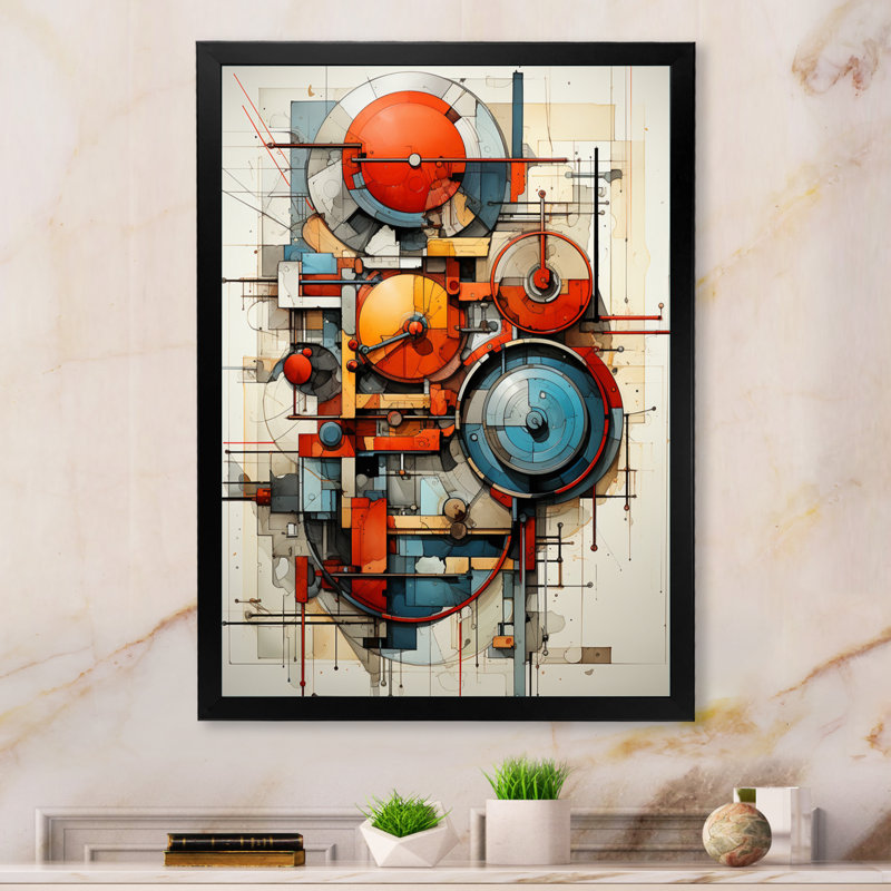 «Constructivism Dynamic Assemblage Geometric III», reproduction d'art sur toile, Noir, H 32 po x l 16 po x P 1 po
