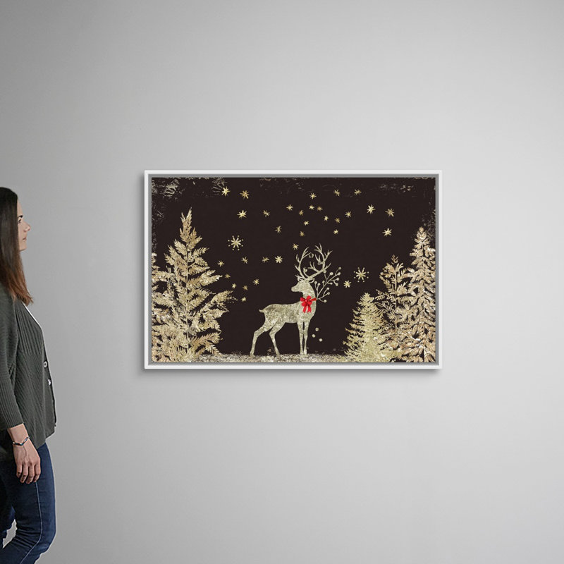 " Prancer At Night " Painting Print, White Framed, 34" H x 50" W x 1.75" D