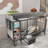 Large Pet Cage With Storage Cabinet And Roller: Iron & , 57.36 In. Deep, 23.7 Wide, 34.06 High, Black + Charcoal Gray Feeding Facility: Depth, Width, Height, Grey-389924440-389924439