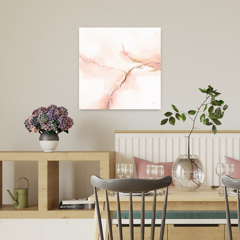 Marbre rose I, art contemporain abstrait, H 18 po x l 18 po