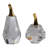 Osiris Luxurious Pear And Apple Figurine Accent - Modern Decorative Objects Decorations For Living Room And Home Decor - Set Of 2, 7.25", Gold/Clear