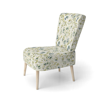 Minimalist Botanicals - Upholstered Scandinavian Side Chair, Botanical Nature Accent Chair