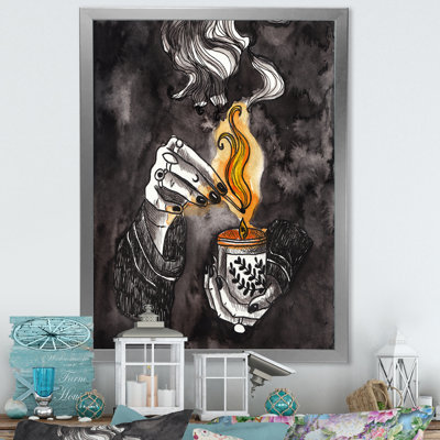 Steampunk Girl Burning A Candle - œuvre d'art sur toile rétro