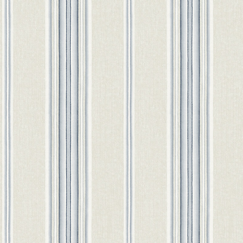 Papier peint à rayures Calvados, Bleu