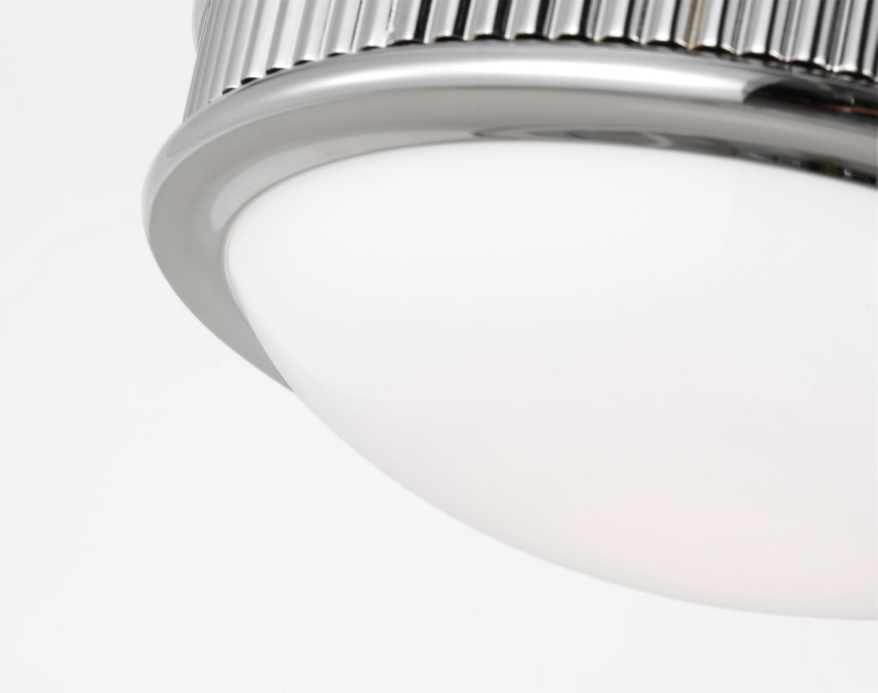 Rigsby Single Light Flush Mount, Polished Nickel, 3" H x 8" W x 8" D
