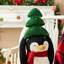 21.25"H Christmas Fabric Penguin With Top Tree Decor
