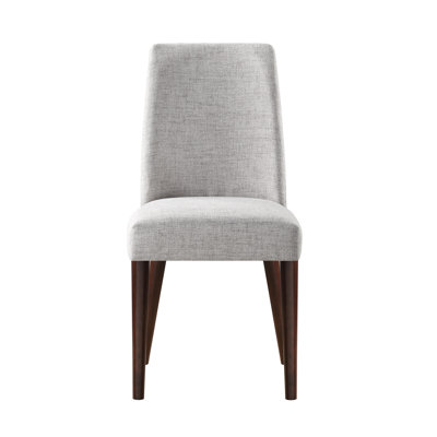 Chaise avec pieds espresso et tissu gris