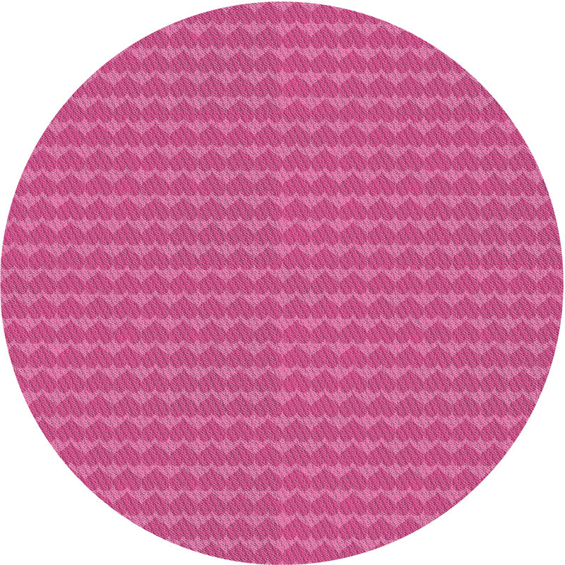 Tapis de zone rose à motif, Rond 6 pi