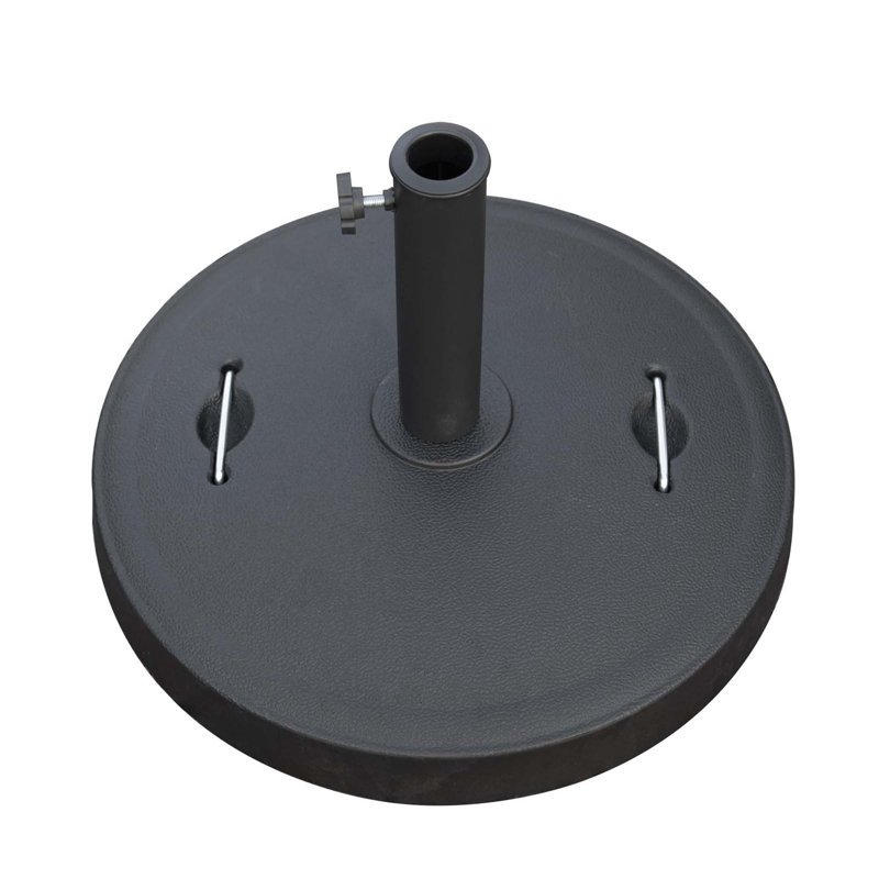 Base de parasol d'extérieur robuste avec bouton réglable et poignées pratiques