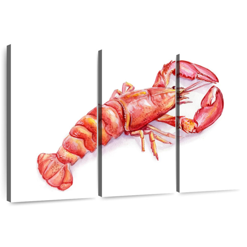 Brampt Vibrant Lobster, 48" H x 74" W
