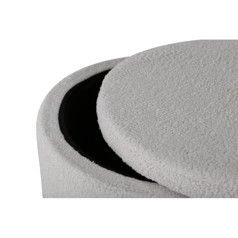 Dareona 51cm Wide Round Pouf Ottoman, Off White