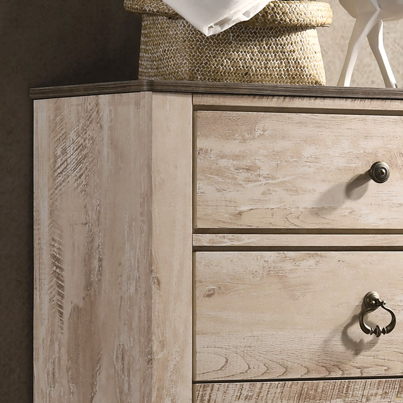 Commode 5 tiroirs avec plateau en bois