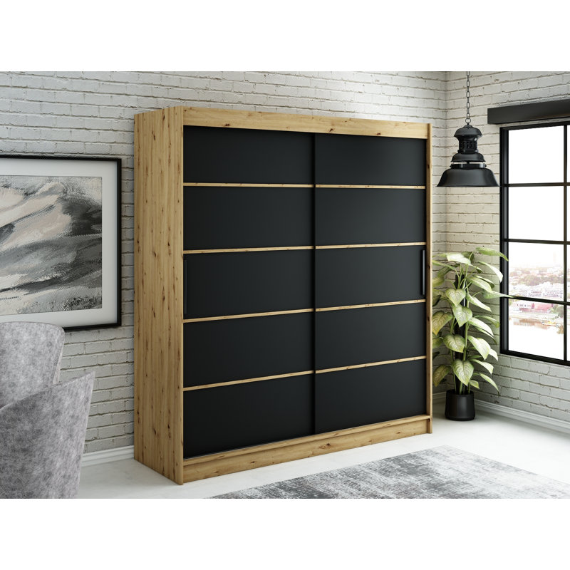 Amrou Manufactured Wood Wardrobe, 200cm H x 200cm W x 62cm D
