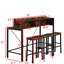 Table de salle à manger 59 po avec accoudoirs de type C et de charge, DEL, 3 tabourets de selle, 4 pièces pour le coin cuisine de catégorie E1, support en forme de «V», prise électrique 59 po, 4 chaises, style double couche