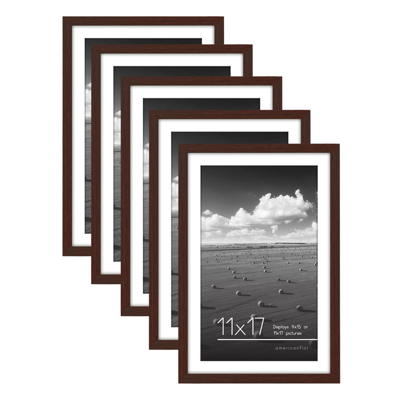 Cadres muraux avec passe-partout Gallery, Acajou, 11 po x 17 po avec passe-partout pour 9 po x 15 po