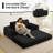 Boneless Cloud Compression Convertible Floor Sofa Bed, High-Density Sponge & Corduroy Fabric Futon Loveseat-1290771574-1288334696