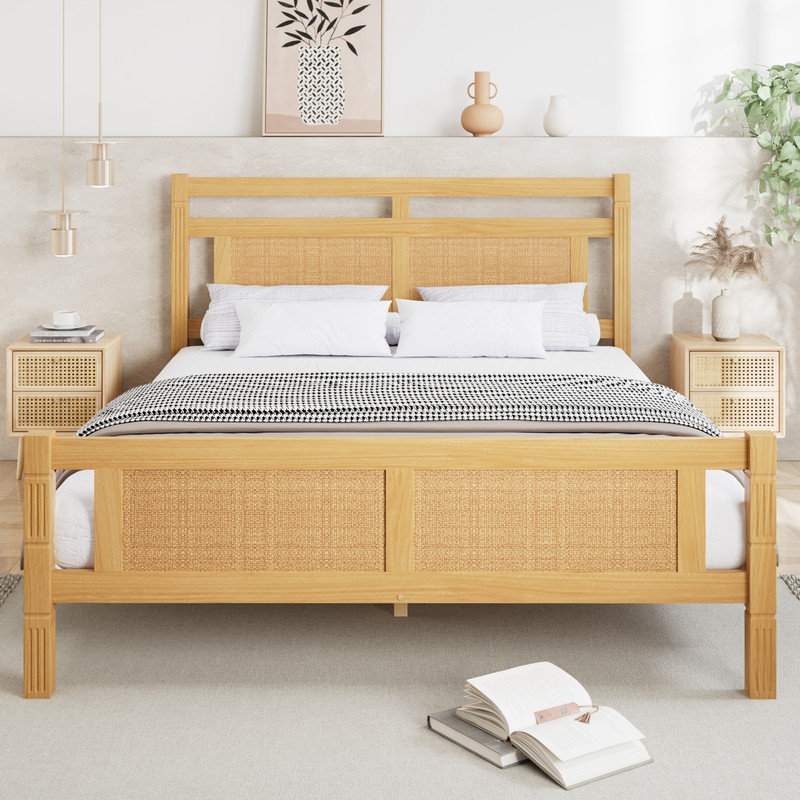 4ft6 Wooden Bed, Double Bed 135×190cm